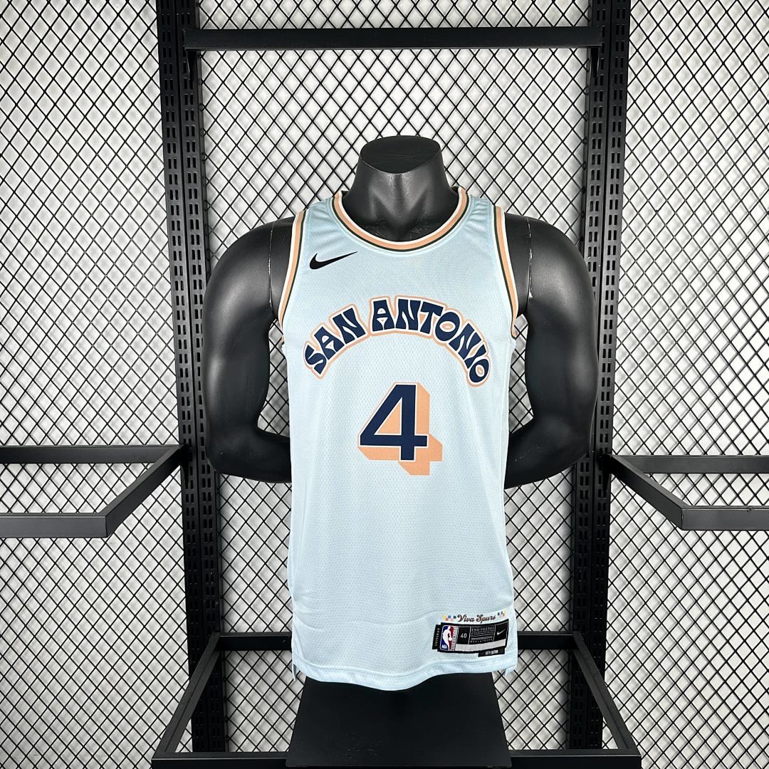 2025 San Antonio Spurs Fox #4 City Edition NBA Jersey