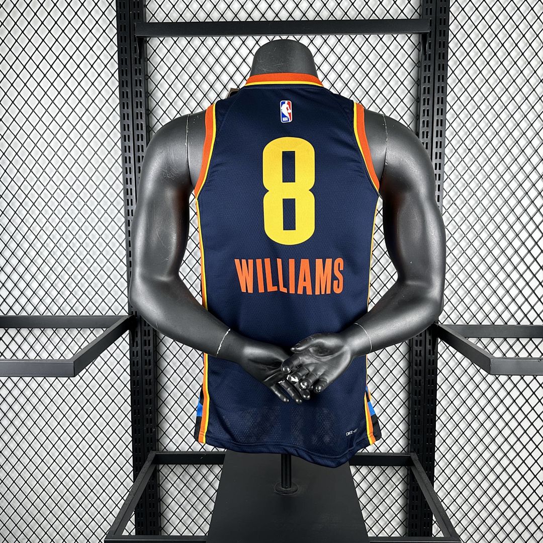 2025 Oklahoma City Thunder Williams #8 City Edition NBA Jersey 2