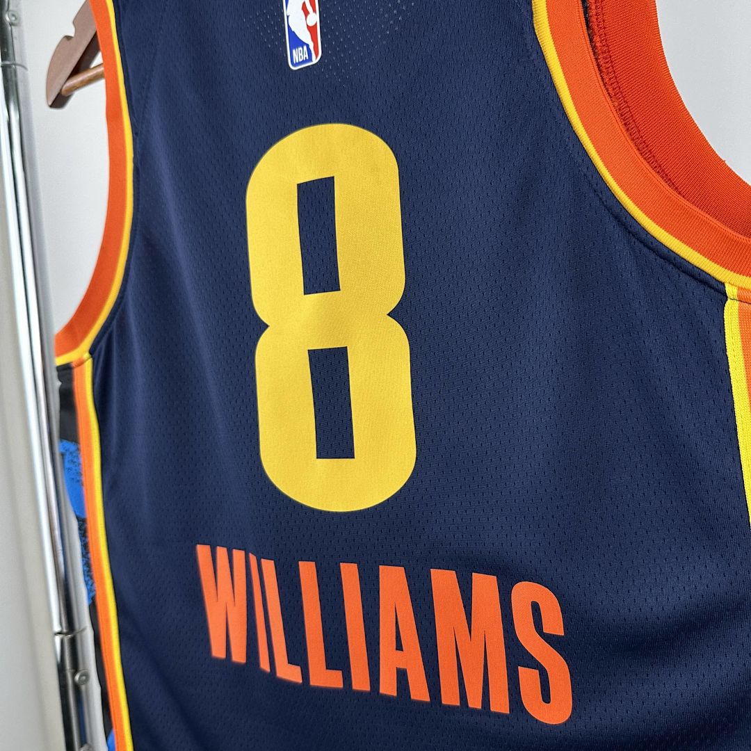2025 Oklahoma City Thunder Williams #8 City Edition NBA Jersey 4