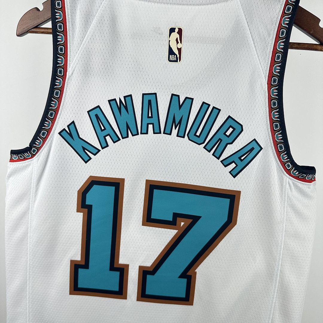 2025 Memphis Grizzlies Kawamura #17 Retro Edition NBA Jersey 5