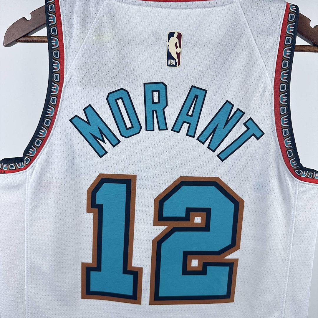 2025 Memphis Grizzlies Morant #12 Retro Edition NBA Jersey 6