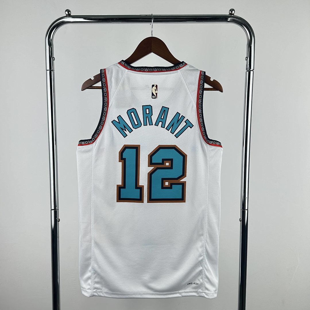 2025 Memphis Grizzlies Morant #12 Retro Edition NBA Jersey 9