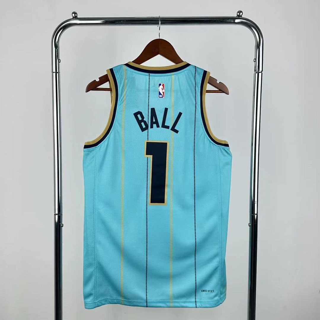 2025 Charlotte Hornets Ball #1 City Edition NBA Jersey 10