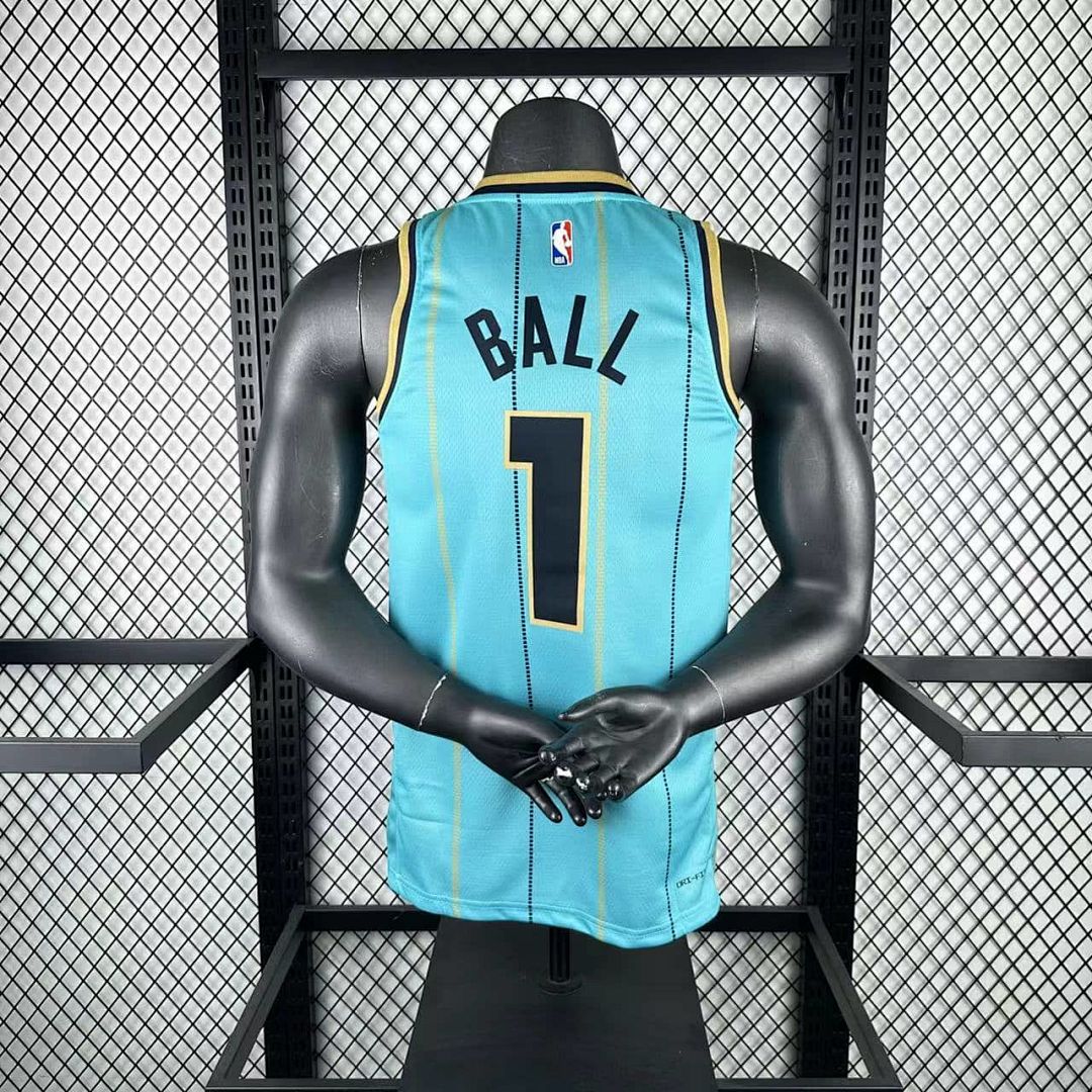 2025 Charlotte Hornets Ball #1 City Edition NBA Jersey 2