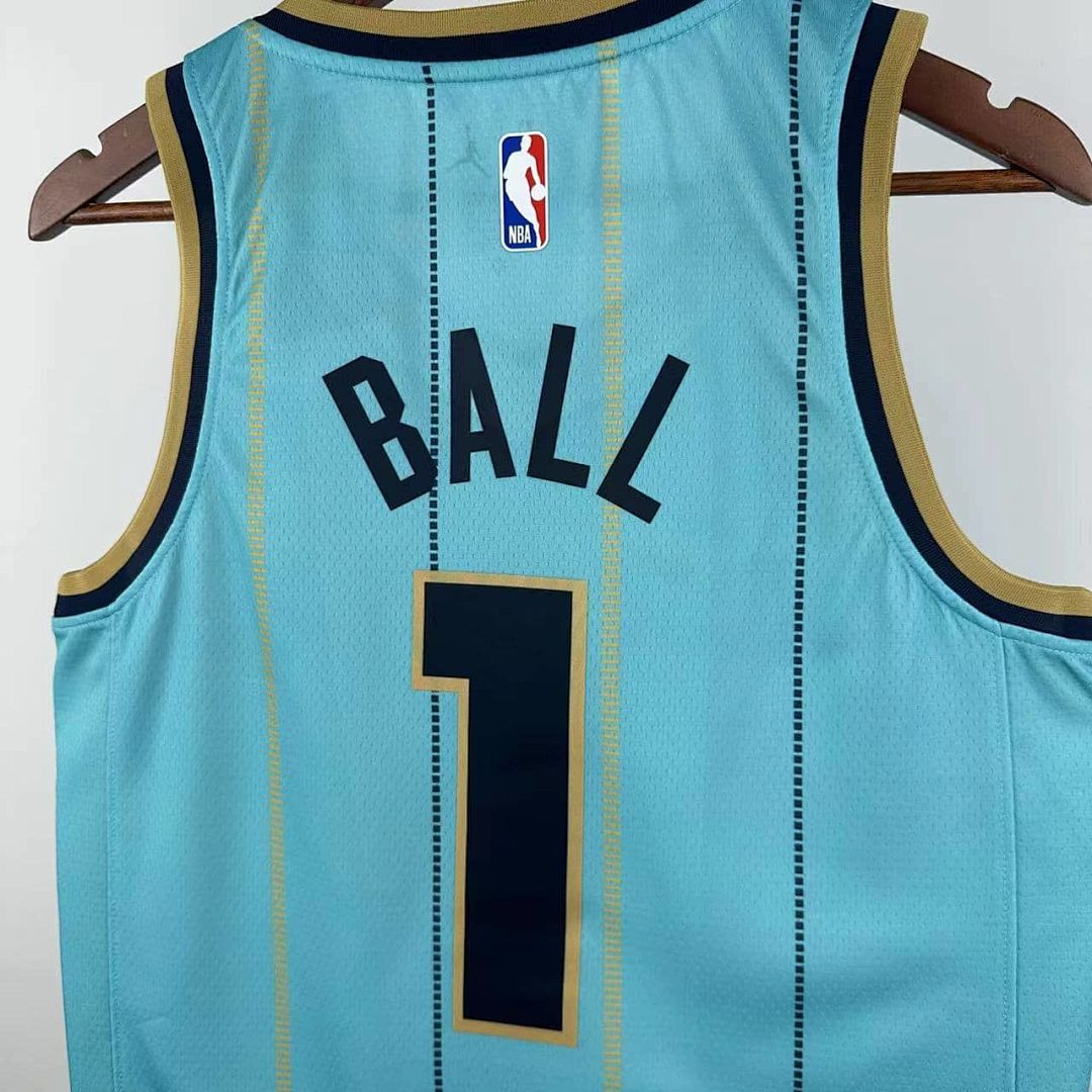 2025 Charlotte Hornets Ball #1 City Edition NBA Jersey 4