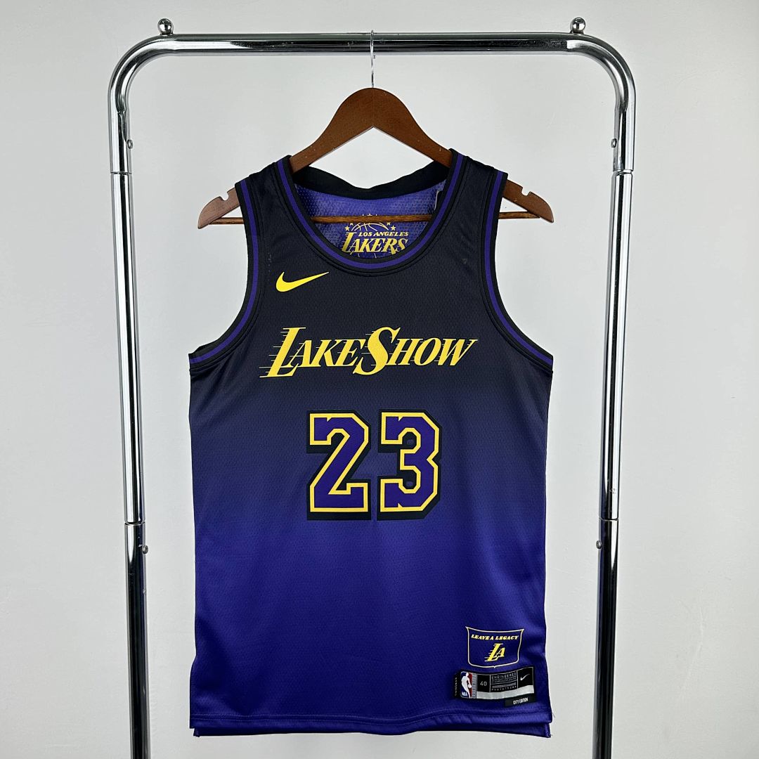 2025 Lakers James #23 City Edition NBA Jersey 11