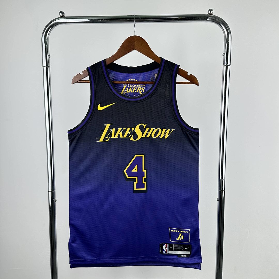 2025 Lakers Knecht #4 City Edition NBA Jersey 11