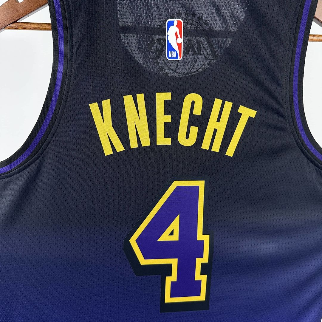 2025 Lakers Knecht #4 City Edition NBA Jersey 5