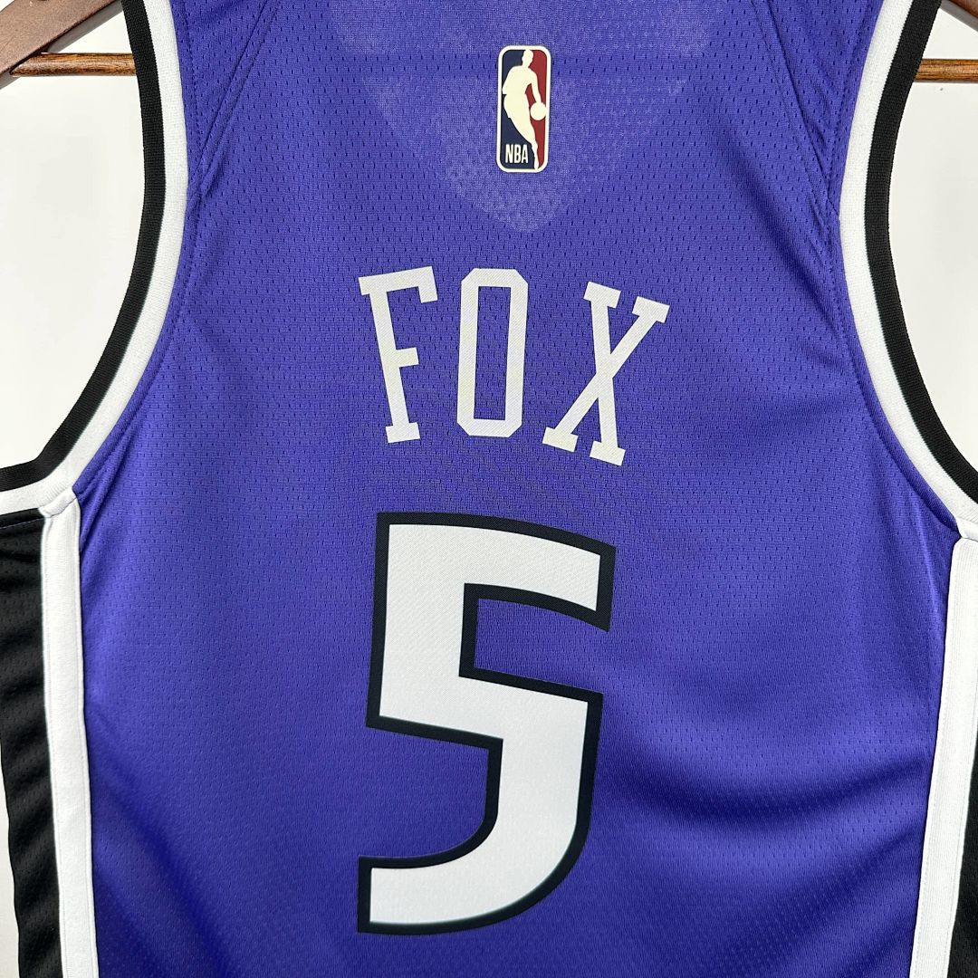 2025 Kings Fox #5 retro Edition NBA camiseta 4