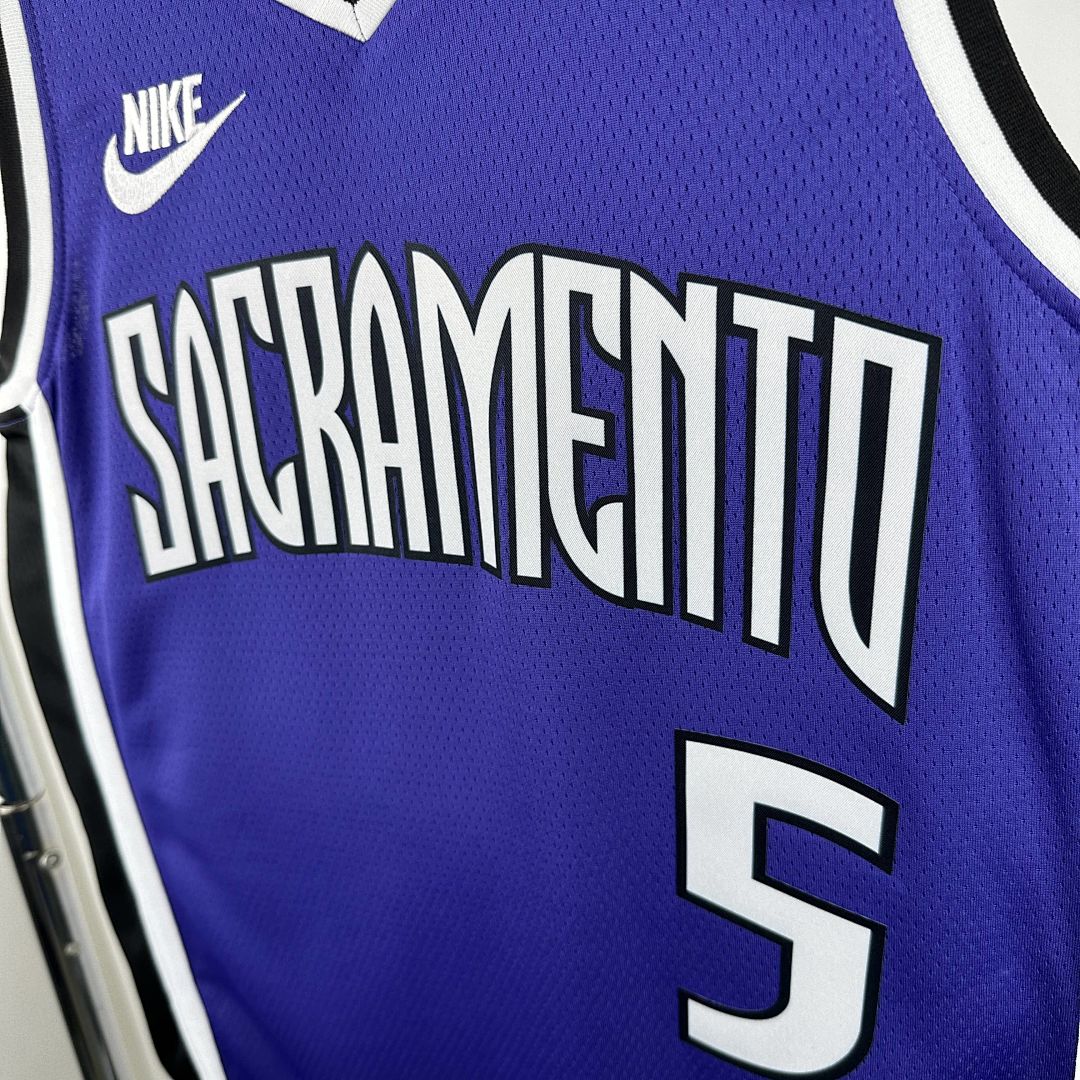 2025 Kings Fox #5 retro Edition NBA camiseta 5