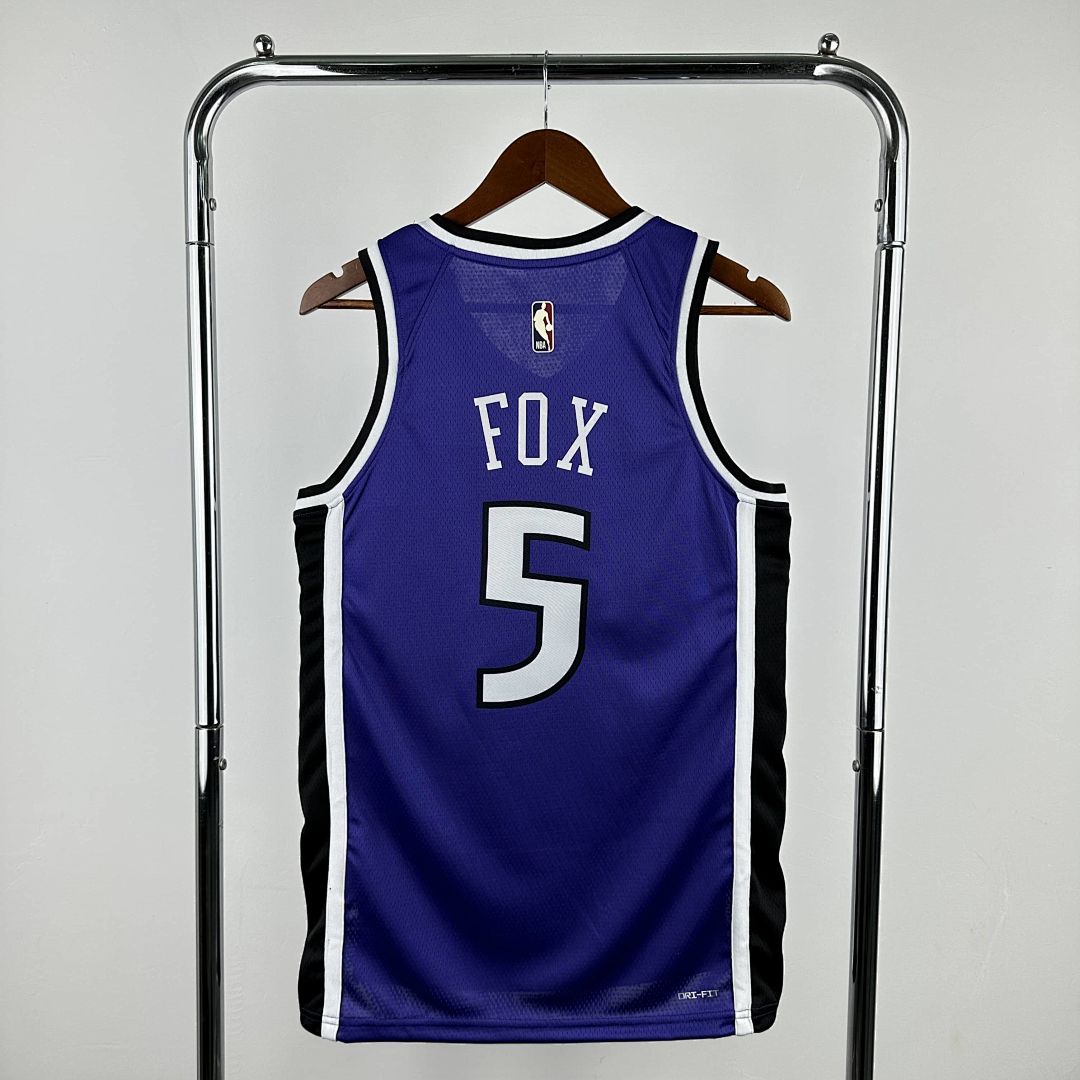 2025 Kings Fox #5 retro Edition NBA camiseta 6