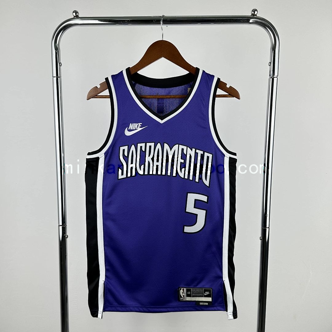 2025 Kings Fox #5 retro Edition NBA camiseta 7