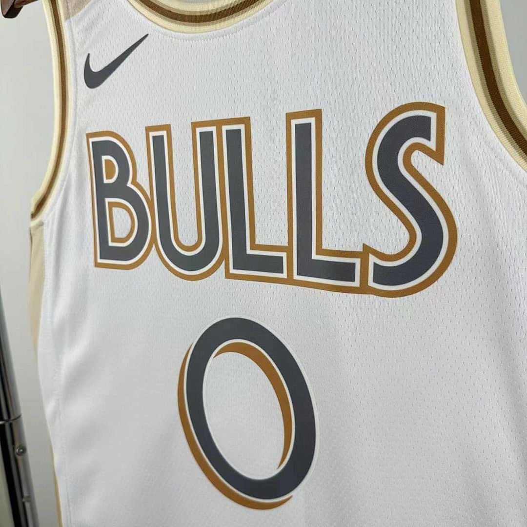2025 Chicago Bulls blanco #0 City Edition NBA camiseta 10