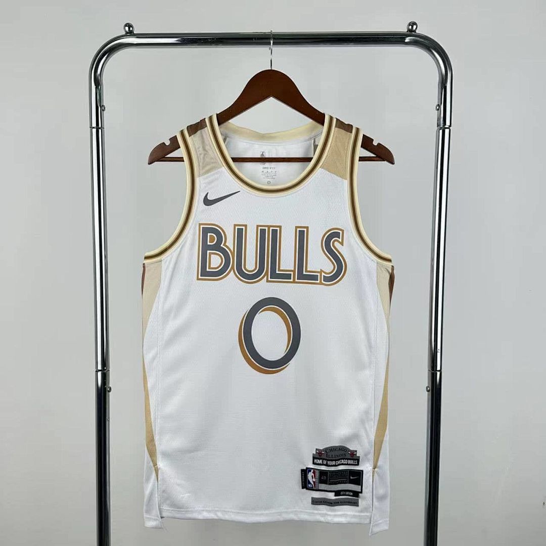 2025 Chicago Bulls blanco #0 City Edition NBA camiseta 13