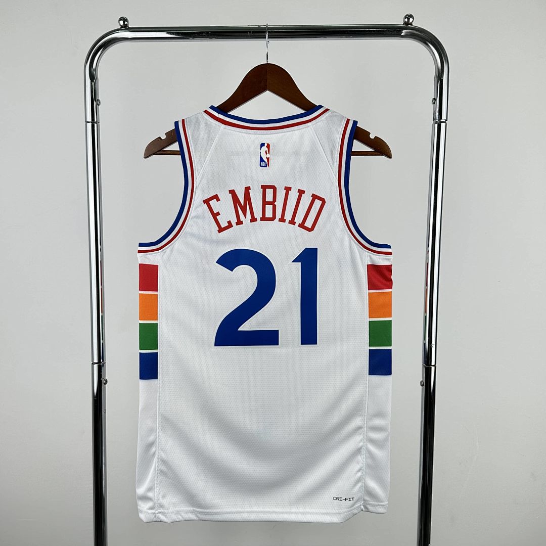 2025 Philadelphia 76ers Embiid #21 City Edition NBA Jersey 10