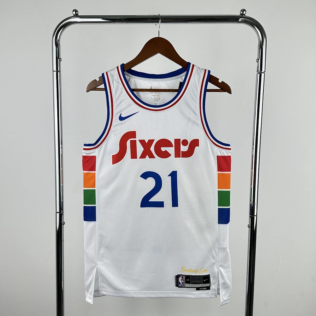 2025 Philadelphia 76ers Embiid #21 City Edition NBA Jersey 11