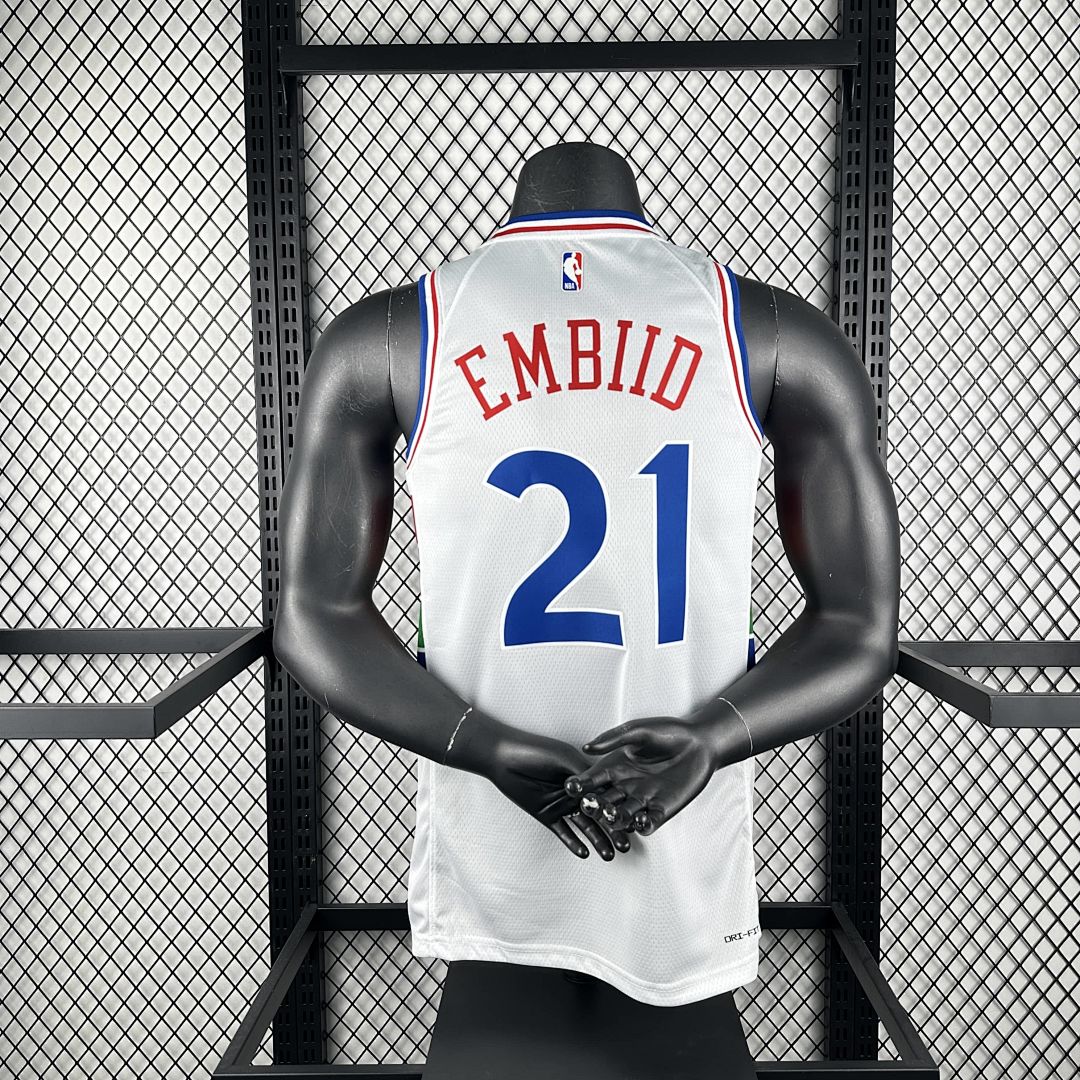 2025 Philadelphia 76ers Embiid #21 City Edition NBA Jersey 2