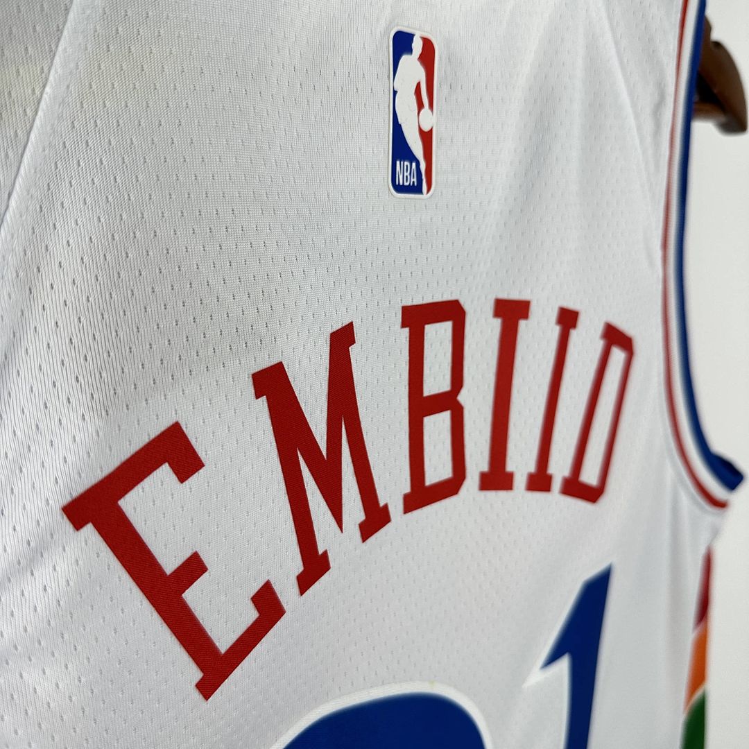 2025 Philadelphia 76ers Embiid #21 City Edition NBA Jersey 4