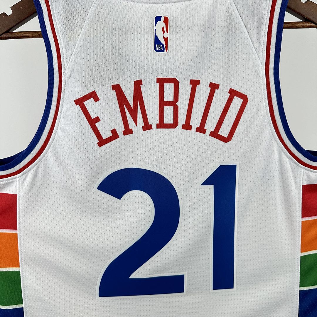 2025 Philadelphia 76ers Embiid #21 City Edition NBA Jersey 5