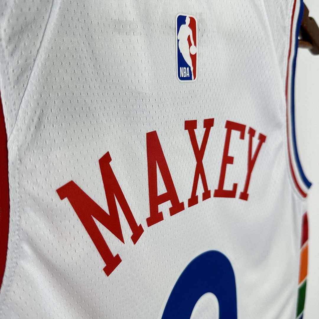 2025 Philadelphia 76ers Maxey #0 City Edition NBA Jersey 4