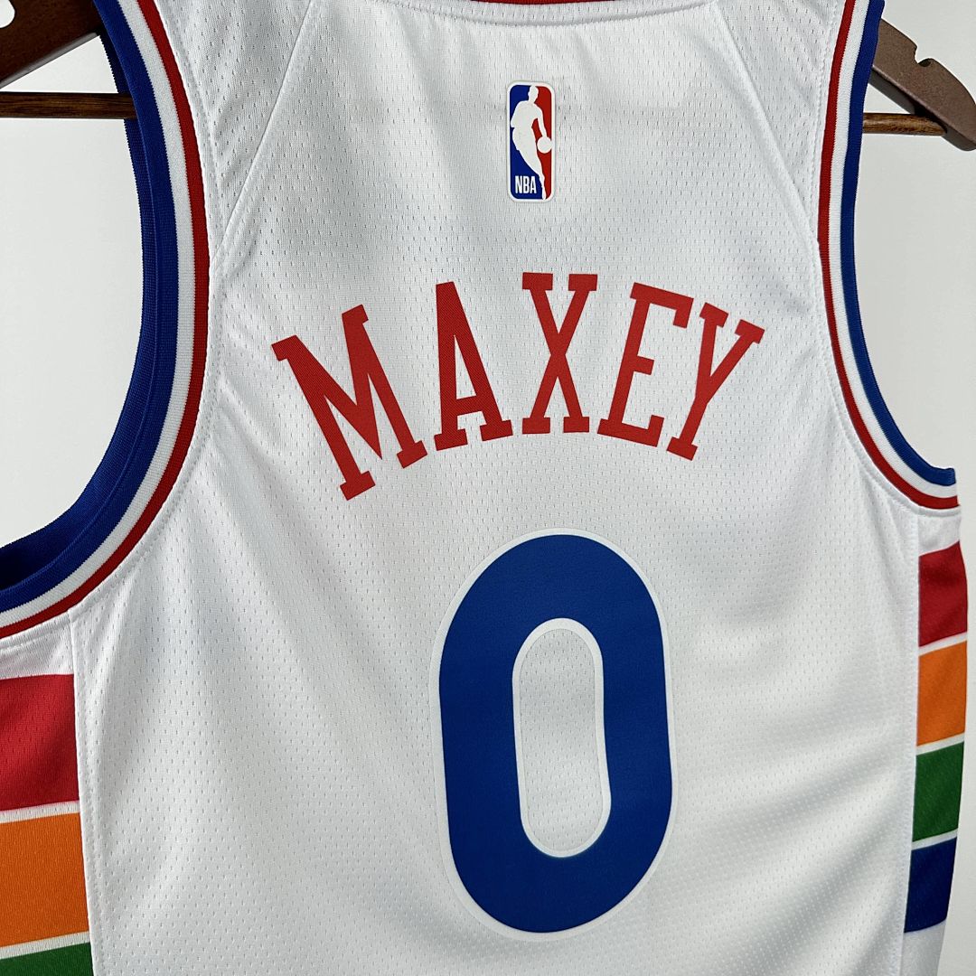 2025 Philadelphia 76ers Maxey #0 City Edition NBA Jersey 5
