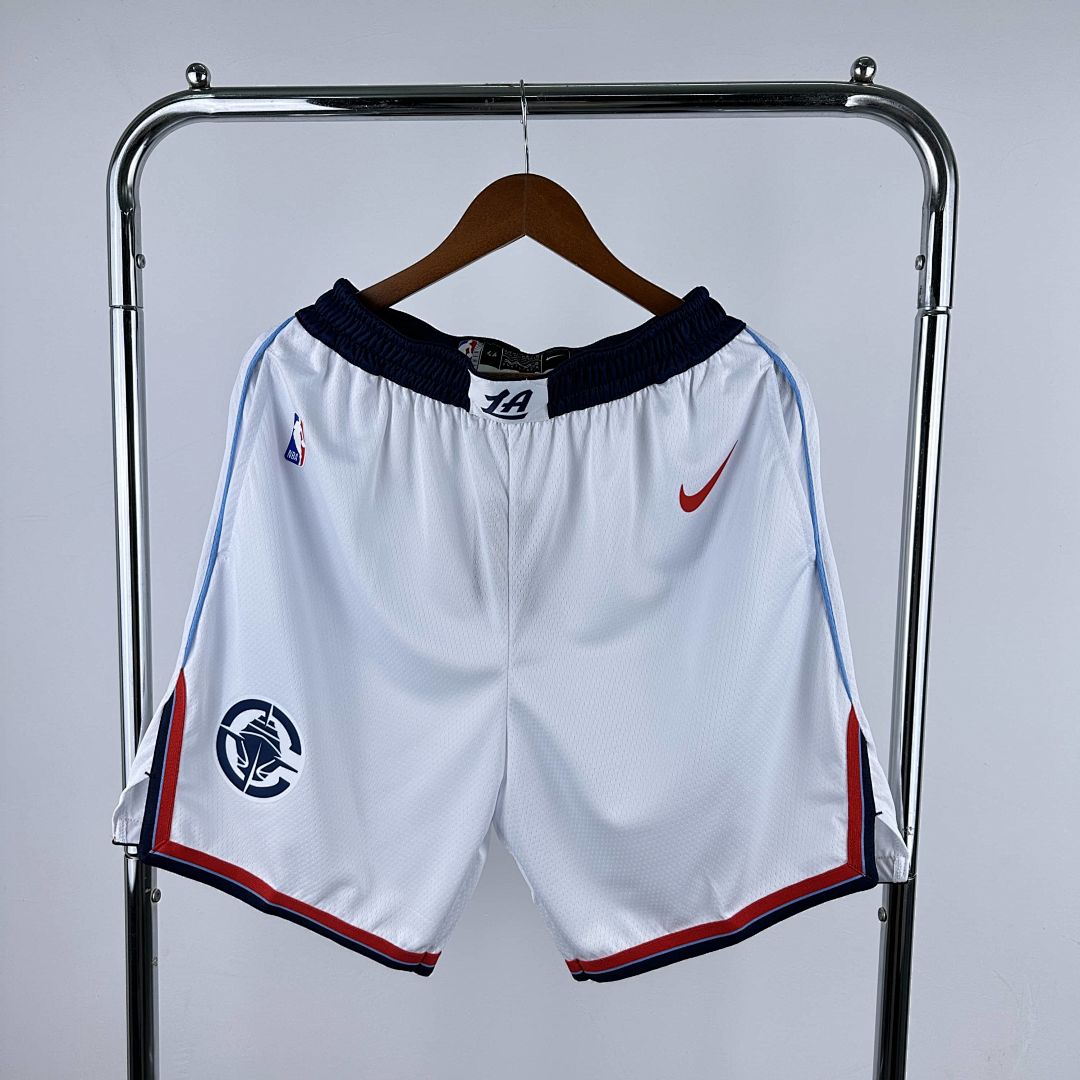 2025 LA Clippers White Shorts NBA Jersey