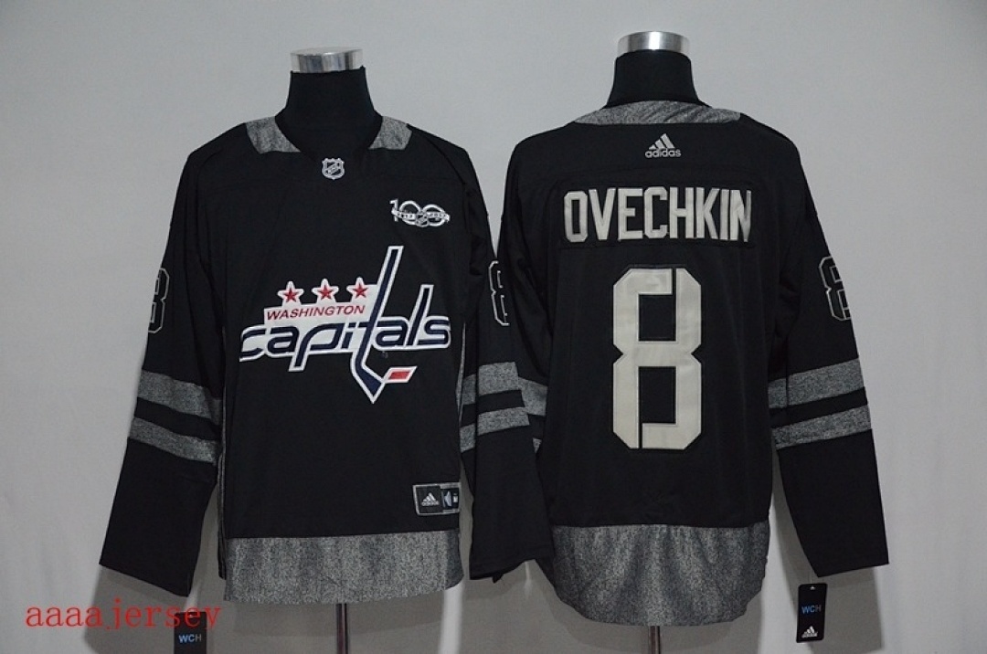 Washington Capitals 100 anniversary ice hockey jersey M-3XL 华盛顿首都队100周年纪念版冰球服 3