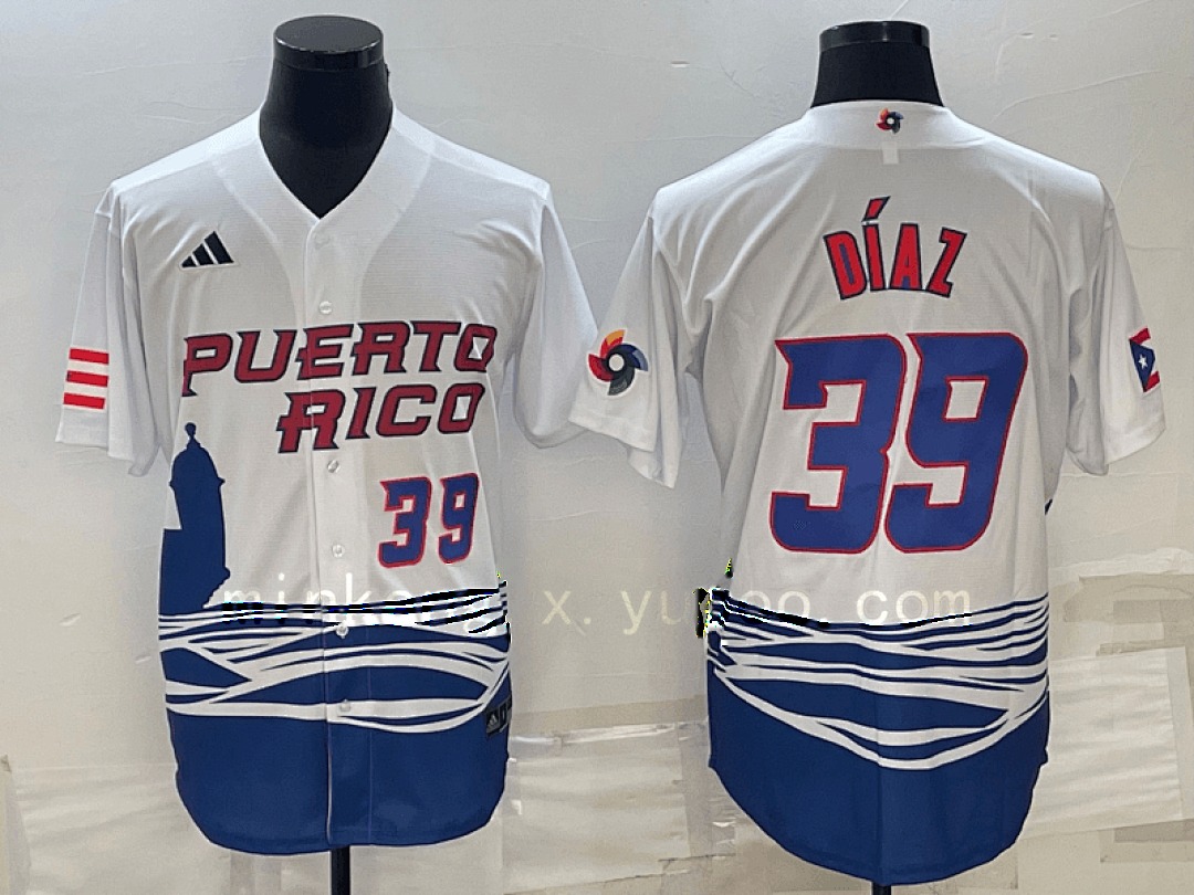 White Puerto Rico 2023 World Cup Baseball Jerseys 10