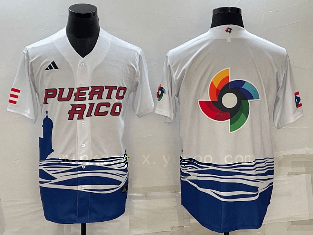 White Puerto Rico 2023 World Cup Baseball Jerseys 12