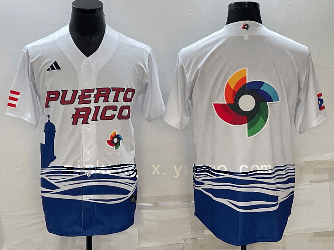 White Puerto Rico 2023 World Cup Baseball Jerseys 13