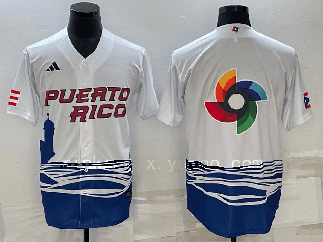 White Puerto Rico 2023 World Cup Baseball Jerseys 14