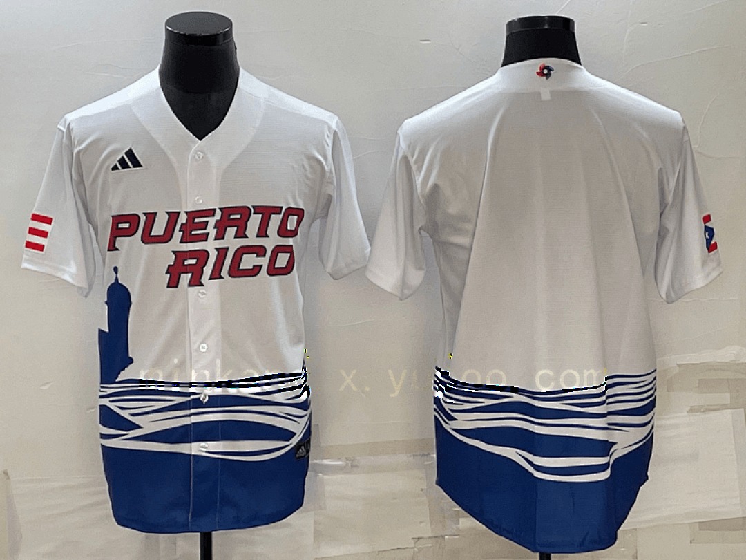 White Puerto Rico 2023 World Cup Baseball Jerseys 15