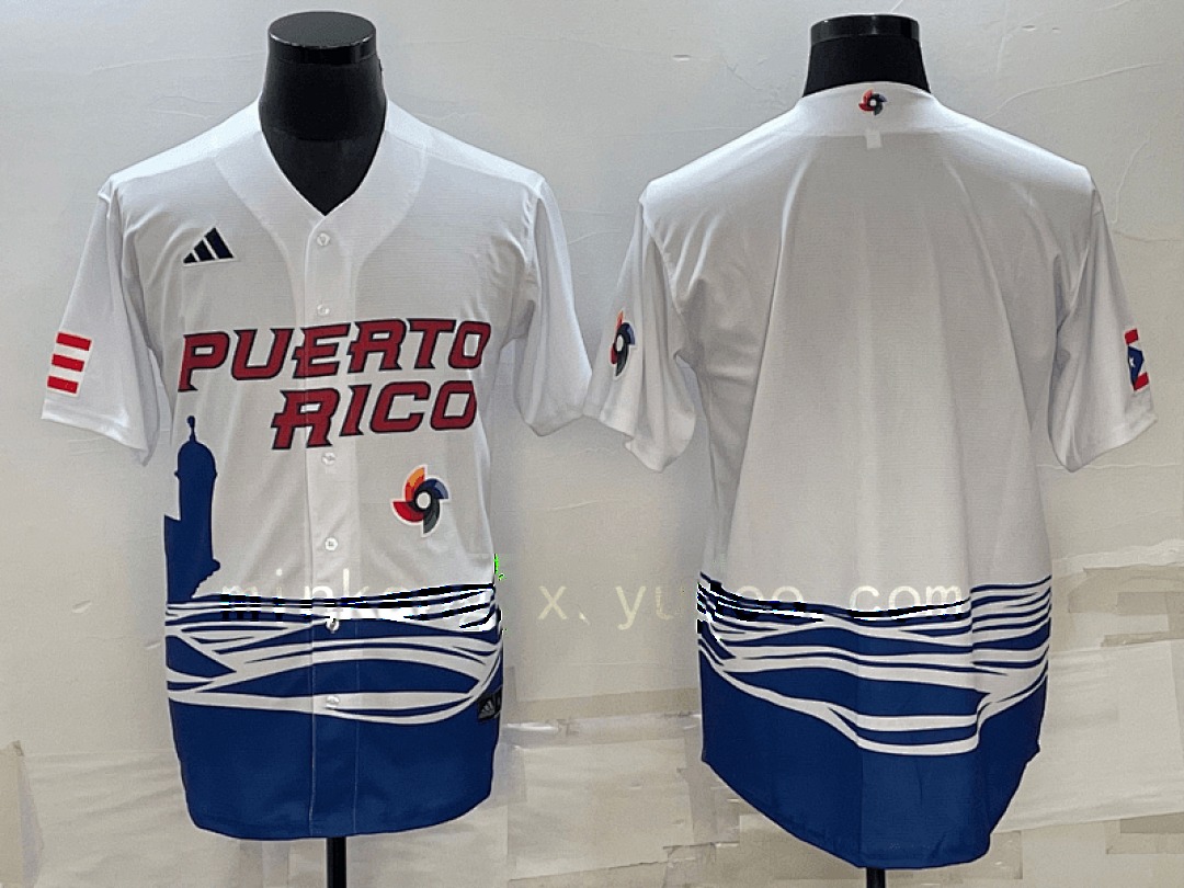 White Puerto Rico 2023 World Cup Baseball Jerseys 16