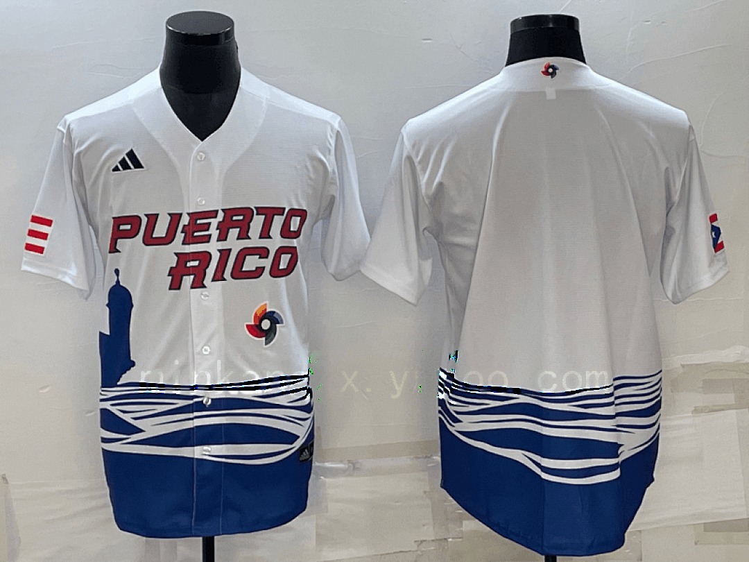White Puerto Rico 2023 World Cup Baseball Jerseys 18