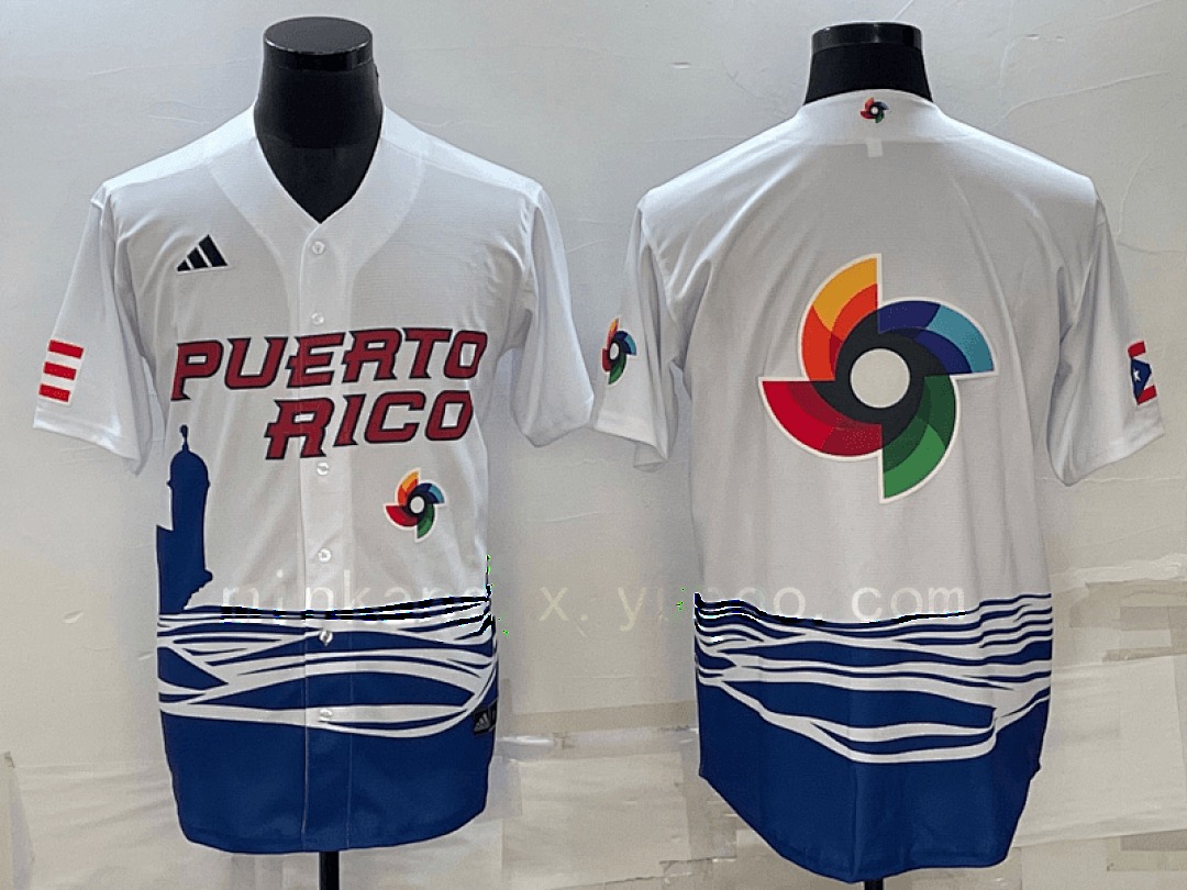 White Puerto Rico 2023 World Cup Baseball Jerseys 19
