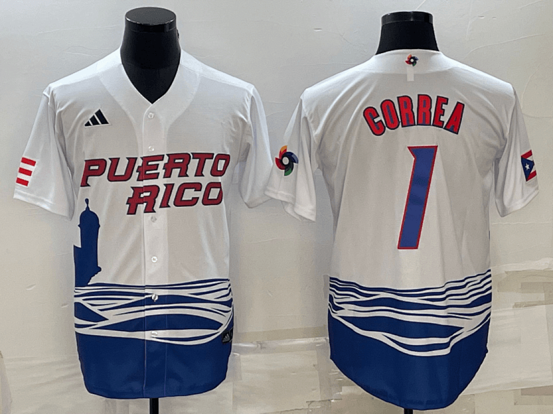 White Puerto Rico 2023 World Cup Baseball Jerseys 20