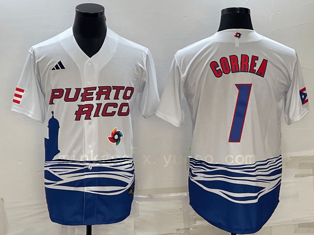 White Puerto Rico 2023 World Cup Baseball Jerseys 21
