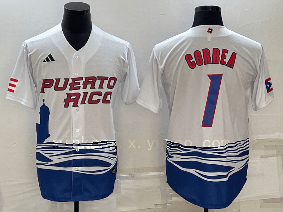 White Puerto Rico 2023 World Cup Baseball Jerseys 22