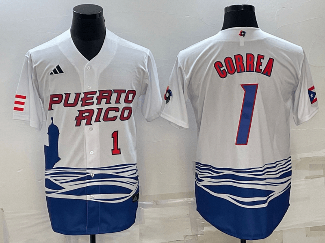 White Puerto Rico 2023 World Cup Baseball Jerseys 23