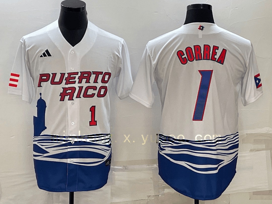 White Puerto Rico 2023 World Cup Baseball Jerseys 24
