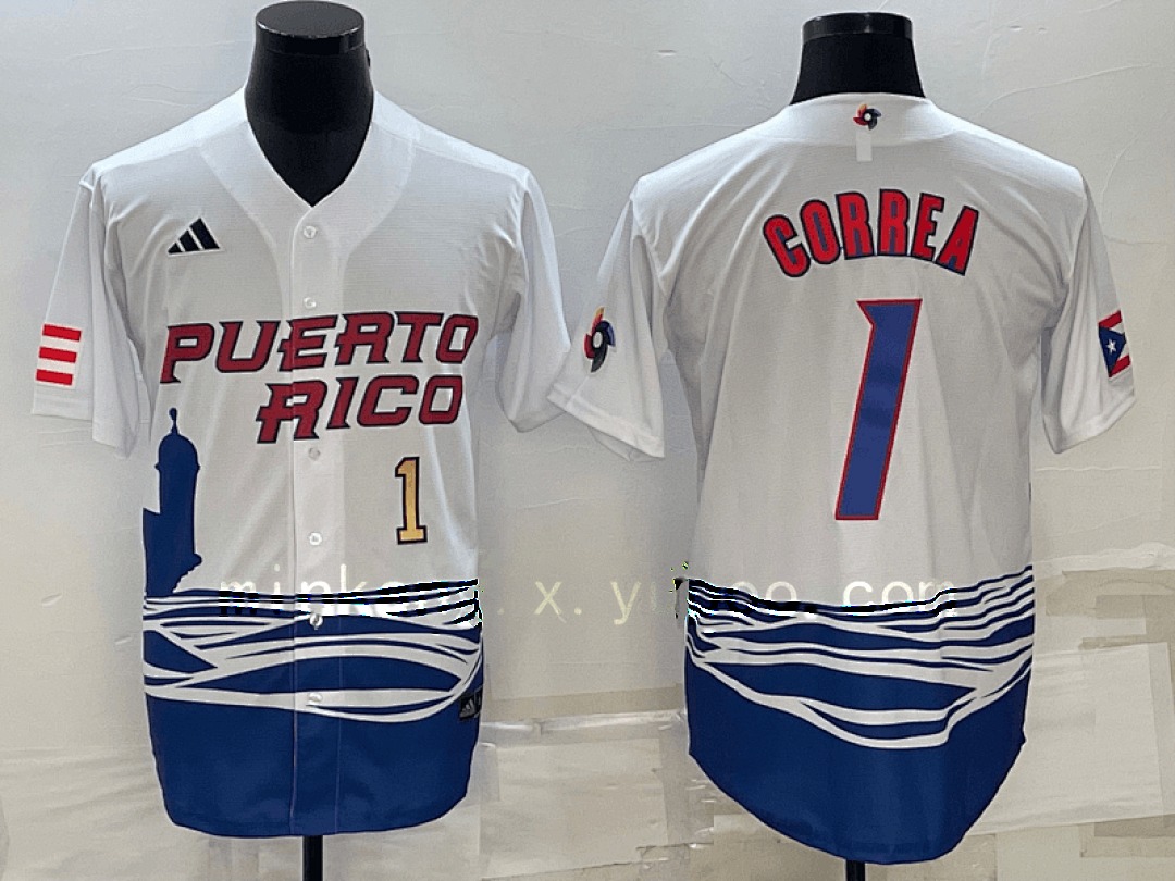 White Puerto Rico 2023 World Cup Baseball Jerseys 25