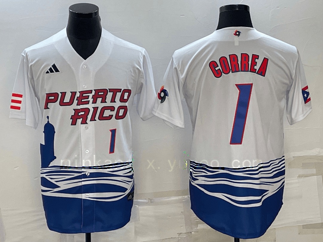 White Puerto Rico 2023 World Cup Baseball Jerseys 27