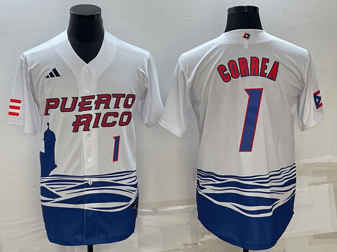 White Puerto Rico 2023 World Cup Baseball Jerseys 28