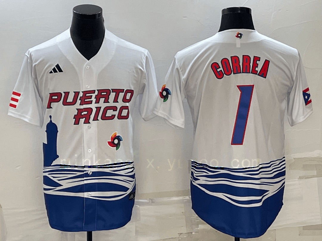 White Puerto Rico 2023 World Cup Baseball Jerseys 29