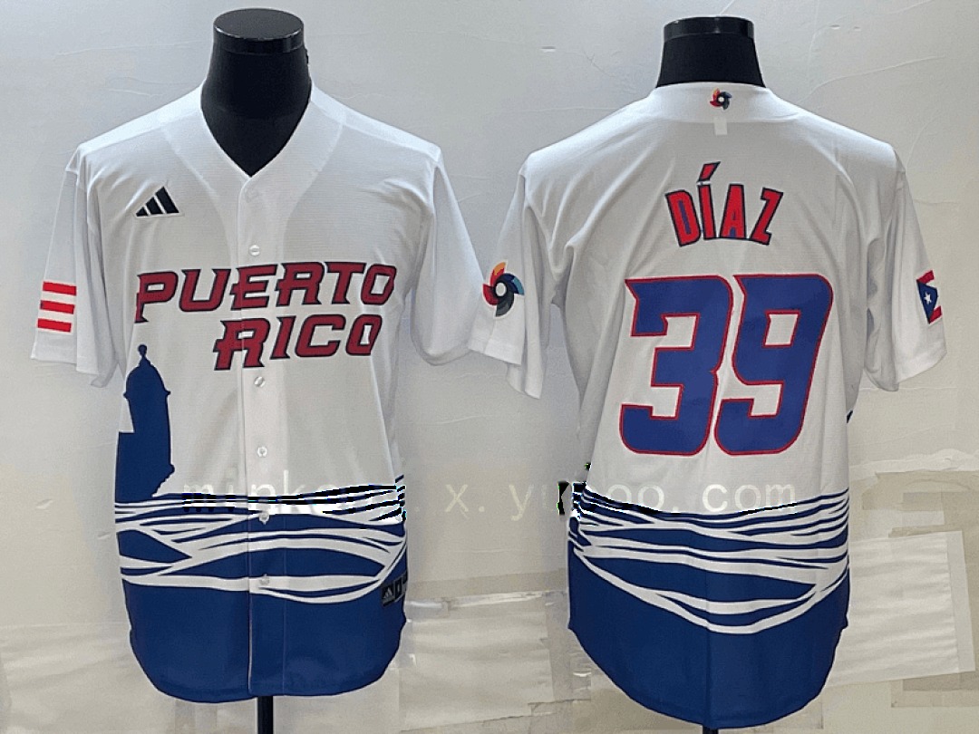White Puerto Rico 2023 World Cup Baseball Jerseys 3