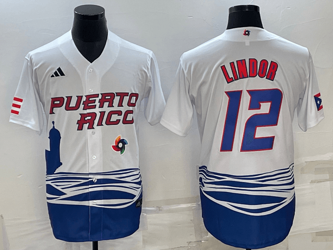 White Puerto Rico 2023 World Cup Baseball Jerseys 30