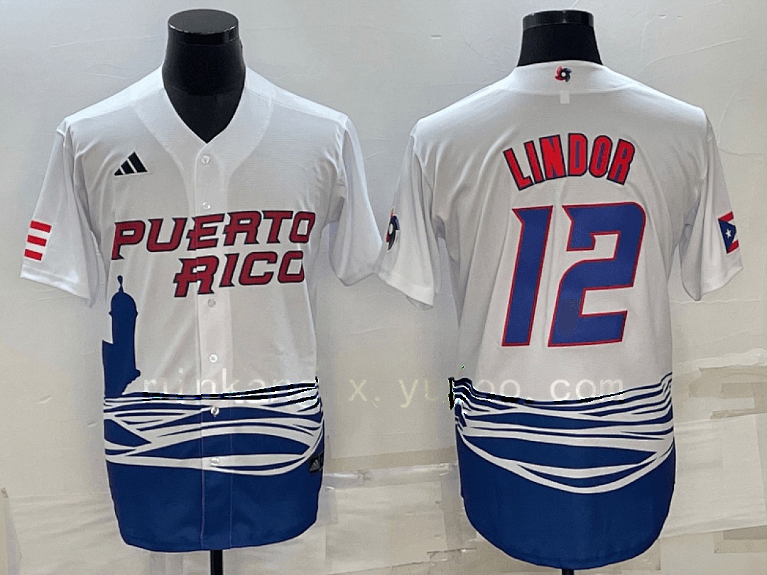 White Puerto Rico 2023 World Cup Baseball Jerseys 31