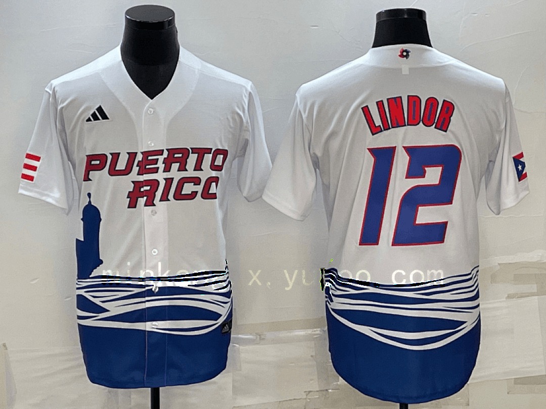 White Puerto Rico 2023 World Cup Baseball Jerseys 32