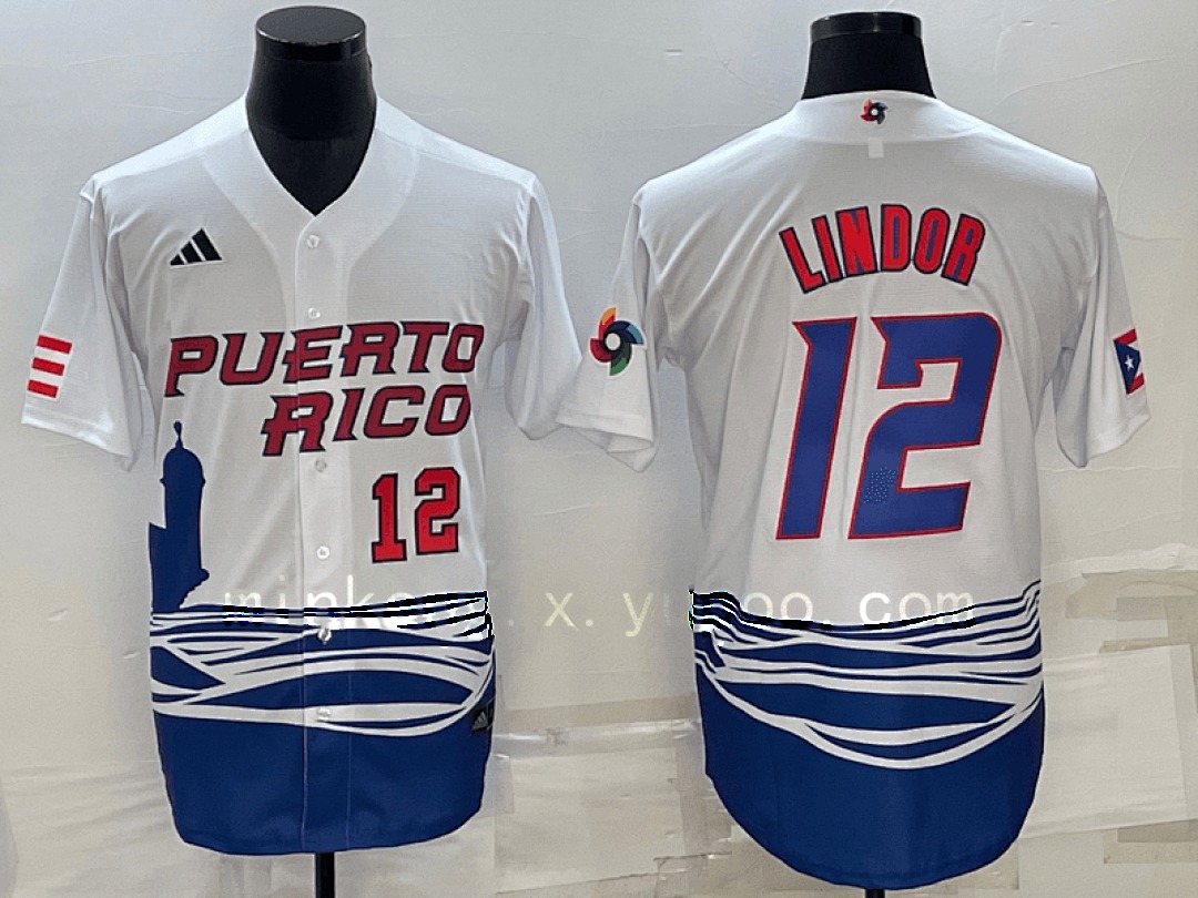 White Puerto Rico 2023 World Cup Baseball Jerseys 33