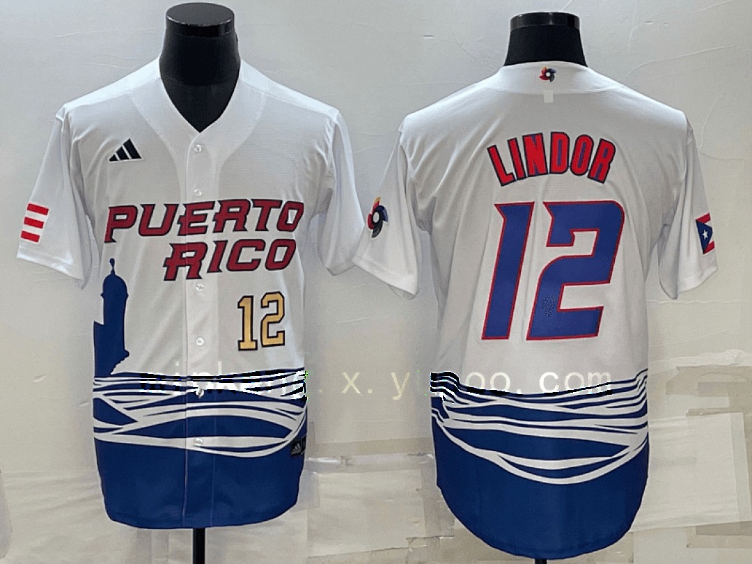 White Puerto Rico 2023 World Cup Baseball Jerseys 35